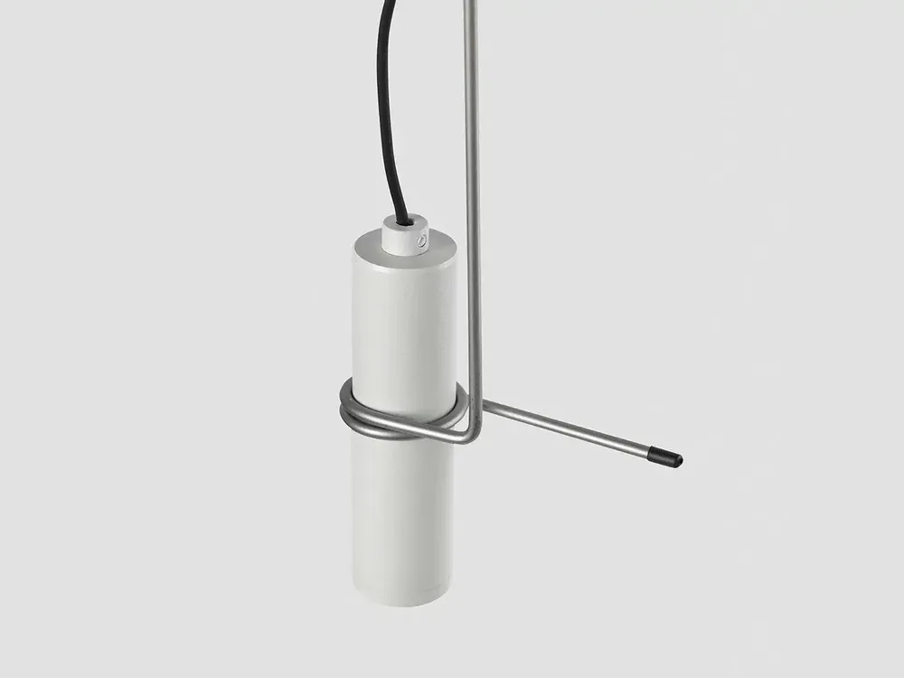 Hanging lights - HOLD hanging lamp with steel rod in black or white - LUXCAMBRA
