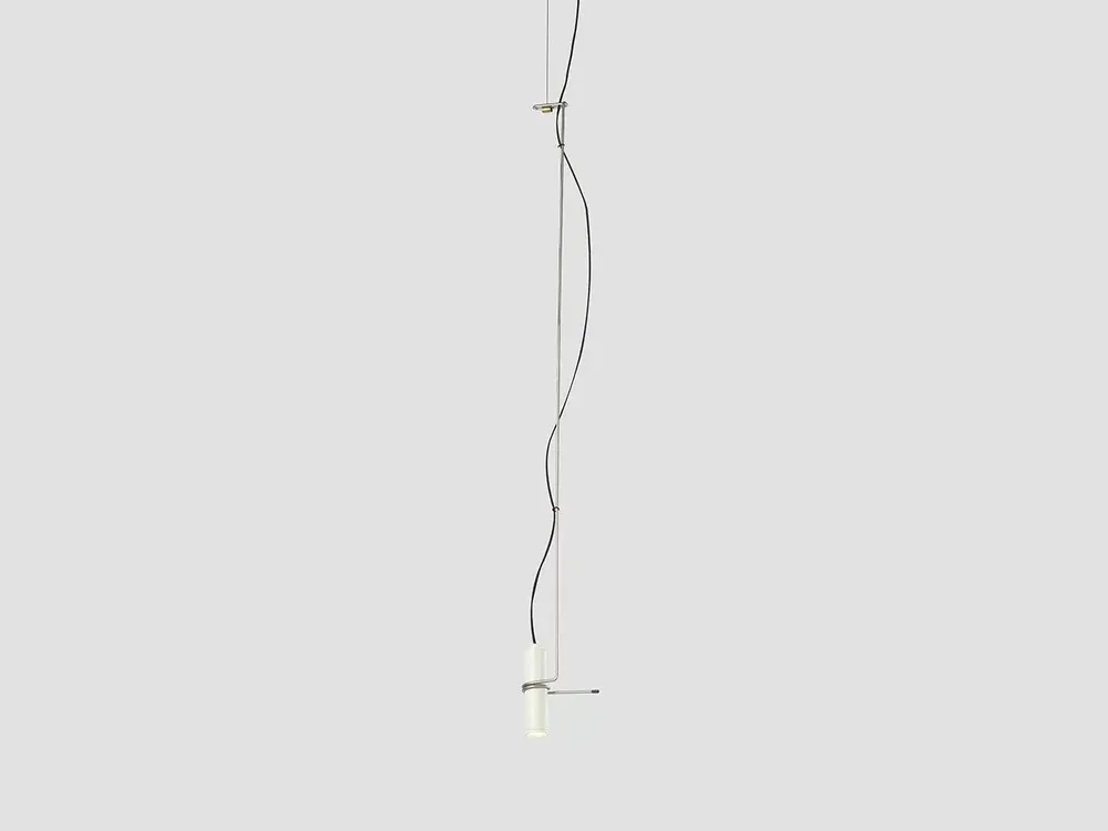Hanging lights - HOLD hanging lamp with steel rod in black or white - LUXCAMBRA
