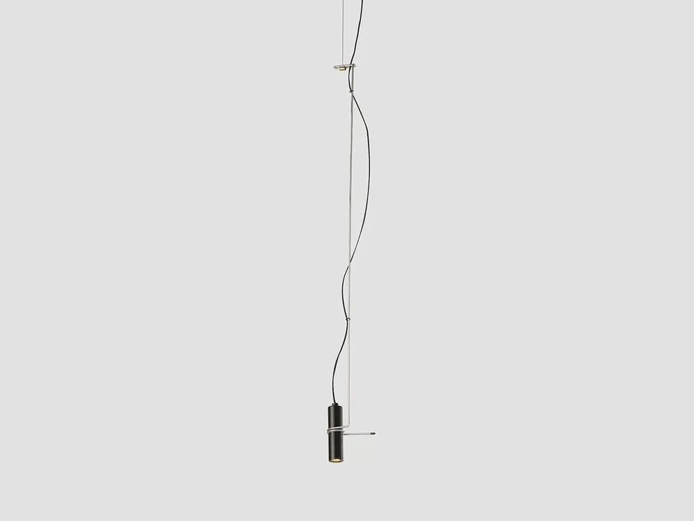 Hanging lights - HOLD hanging lamp with steel rod in black or white - LUXCAMBRA