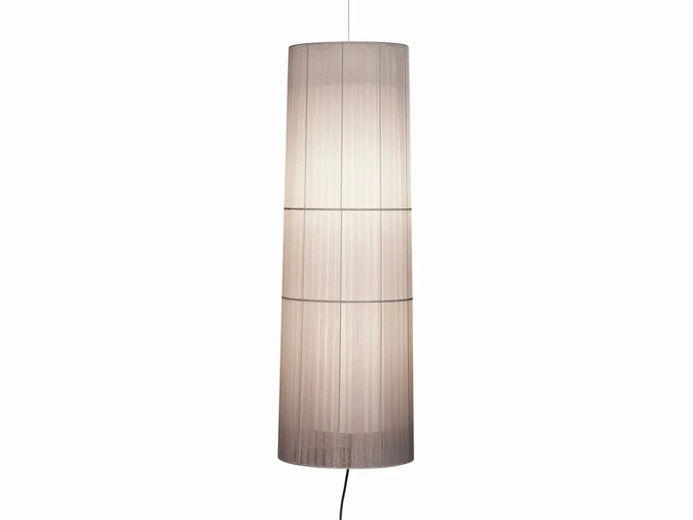 Hanging lights - INDIANA hanging lamp XL grey organza shade - LUXCAMBRA