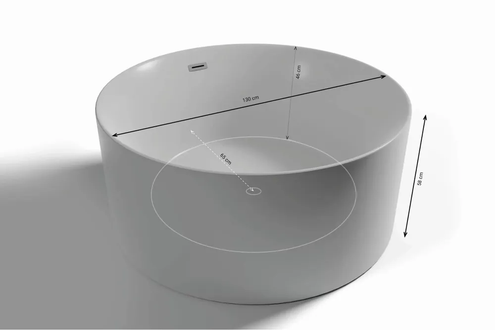 Bathtubs - Freestanding Round Bathtub LOOM 2.0, 130x130 cm, by SPALINA - SPALINA
