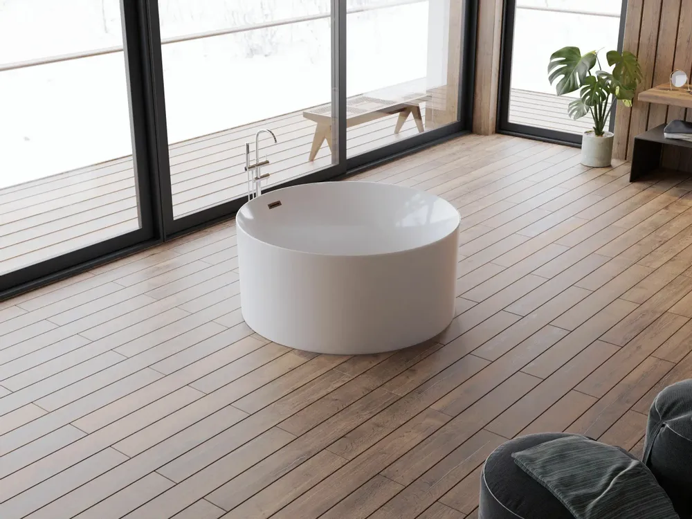 Bathtubs - Freestanding Round Bathtub LOOM 2.0, 130x130 cm, by SPALINA - SPALINA