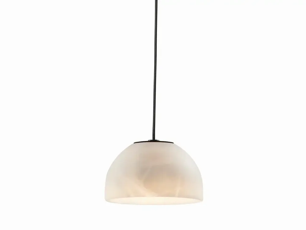 Hanging lights - ABSIDIOLA mini hanging lamp with alabaster or ceramic shade - LUXCAMBRA