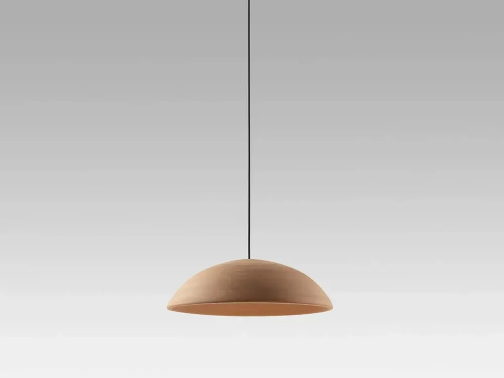 Hanging lights - ABSIDIOLA plato hanging lamp with ceramic lampshade - LUXCAMBRA