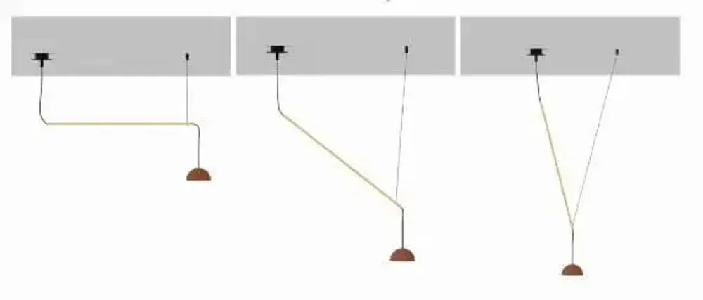Hanging lights - ABSIDIOLA conica moving hanging lamp with ceramic shade - LUXCAMBRA