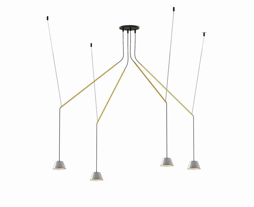 Suspensions - ABSIDIOLA suspension mobile conica à 4 abat-jours en céramique - LUXCAMBRA