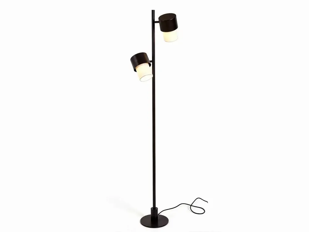 Floor lamps - KAN floor lamp in black with 2 shades - LUXCAMBRA