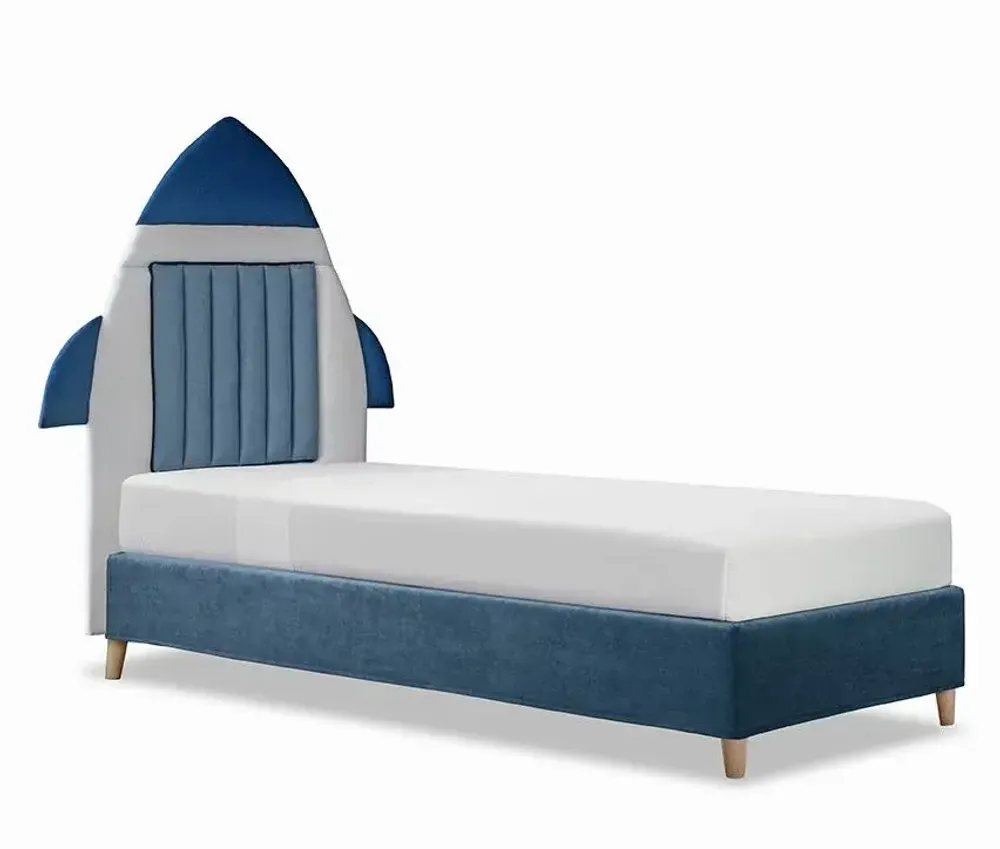 Children's bedrooms - Space Craft Apollo 22 Upholstered Bed - BLUE BEAR