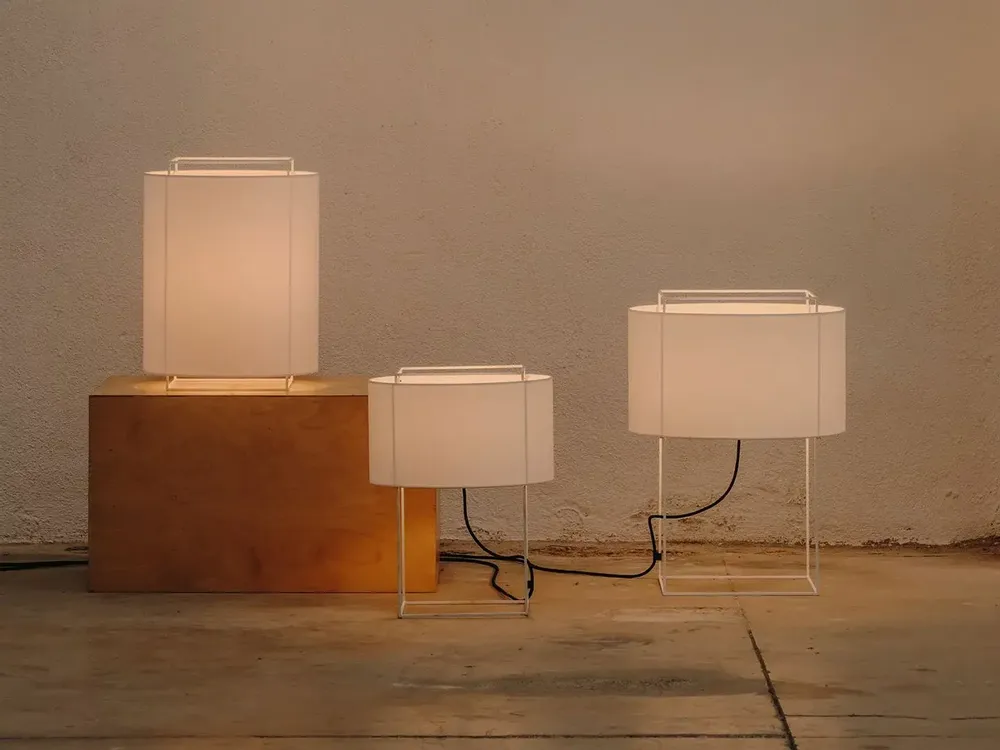 Lampes de table - LEWIT lampe de table en taille S avec abat-jour en cotonet - LUXCAMBRA