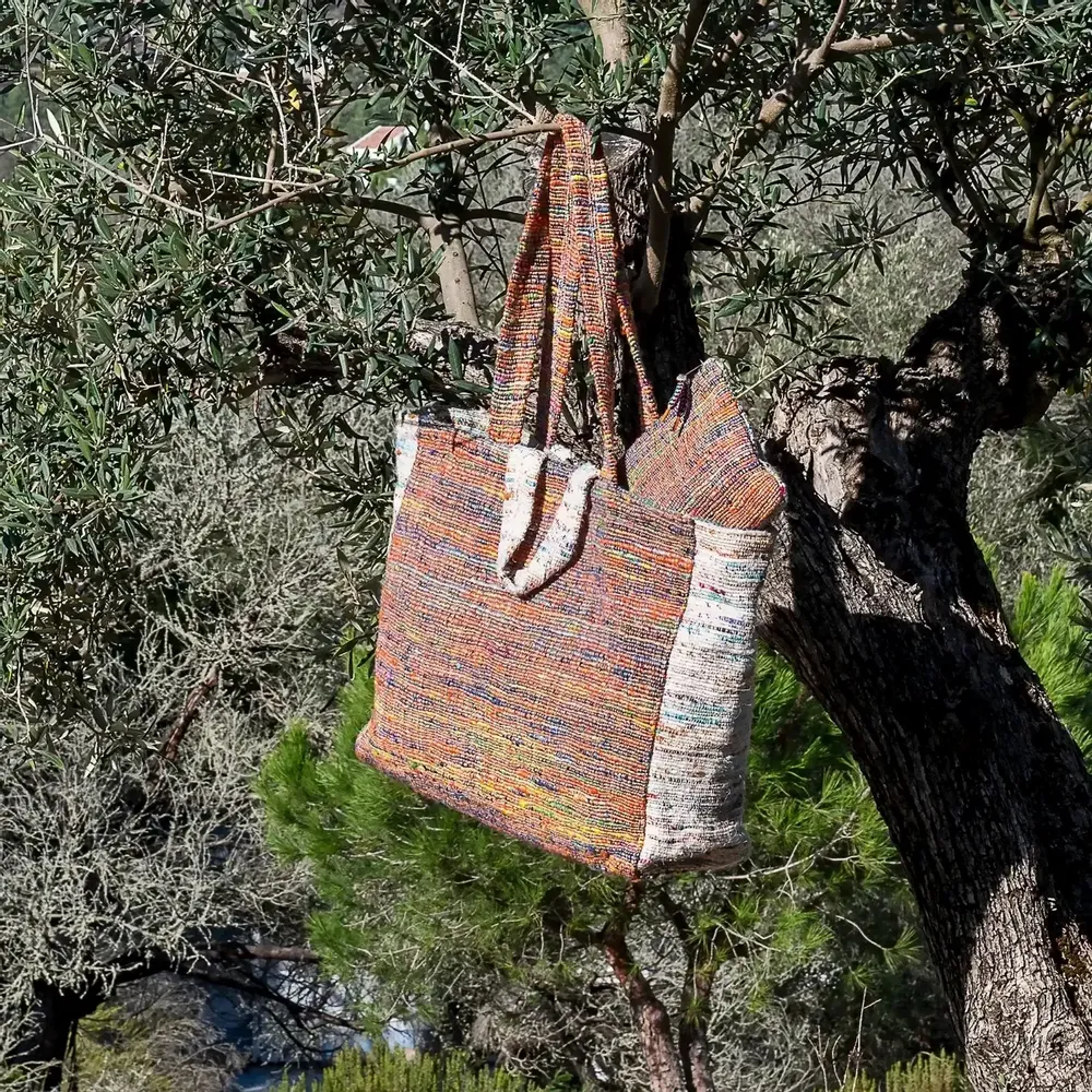 Sacs et cabas - Sac cabas tricolore TRESOR 48x38x14 cm - BED AND PHILOSOPHY