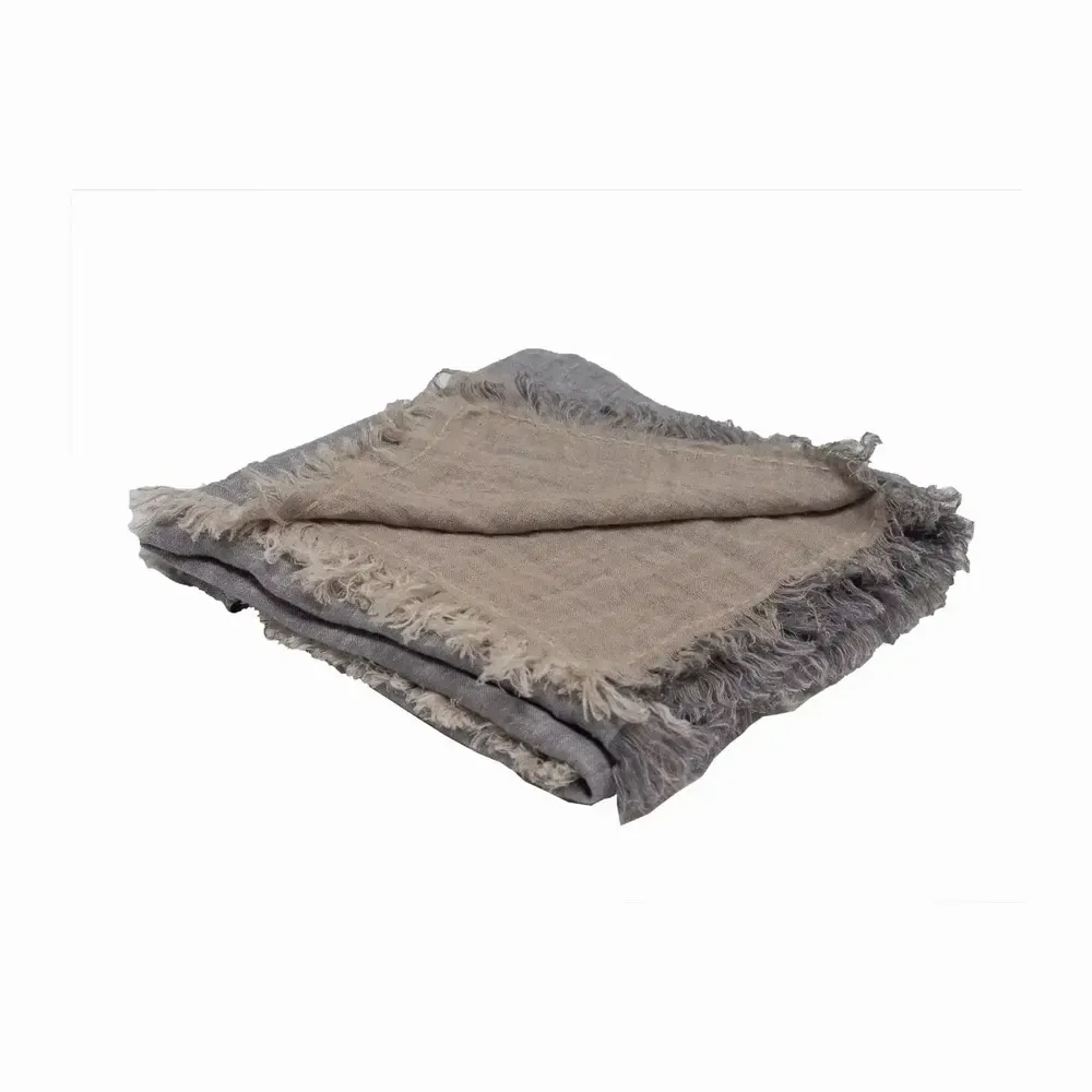 Throw blankets - GAZELLE double linen gauze plaid 140x230 cm - BED AND PHILOSOPHY