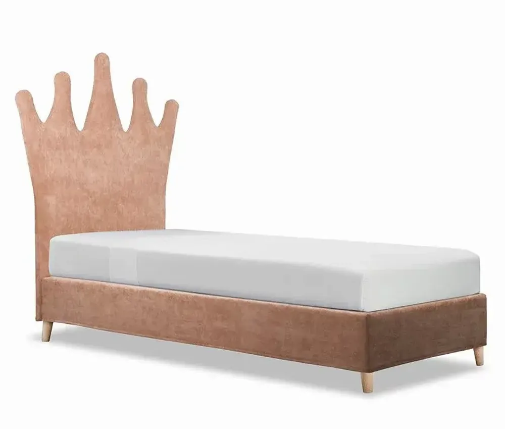 Children's bedrooms - Princess Crown Upholstered Bed - BLUE BEAR