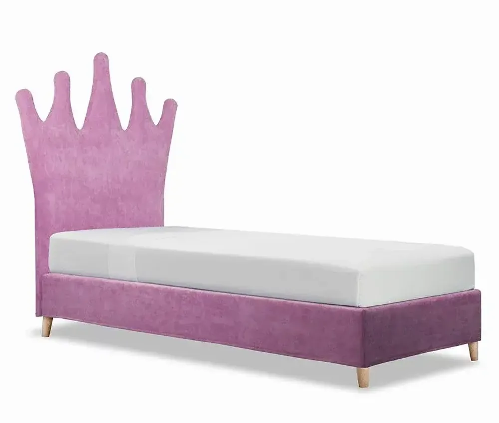 Children's bedrooms - Princess Crown Upholstered Bed - BLUE BEAR