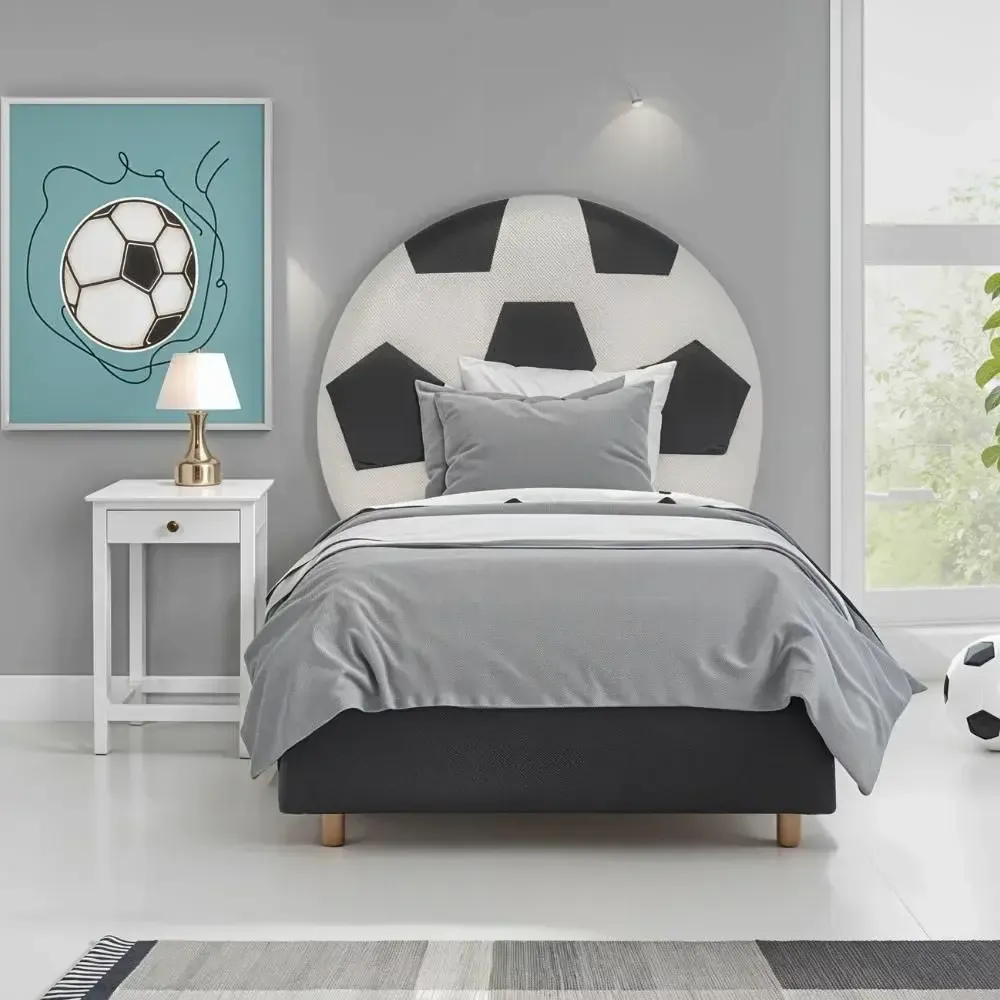 Children's bedrooms - Soccer Ball Upholstered Bed - BLUE BEAR
