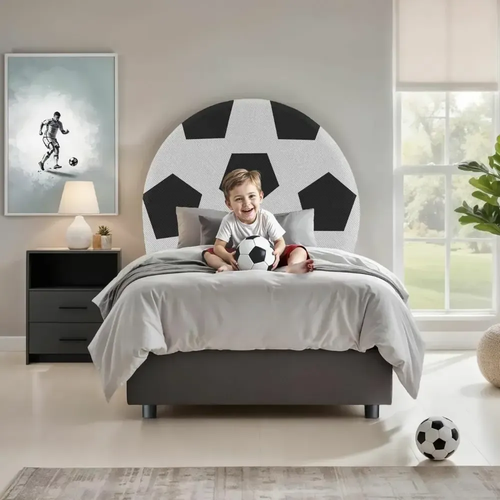 Children's bedrooms - Soccer Ball Upholstered Bed - BLUE BEAR