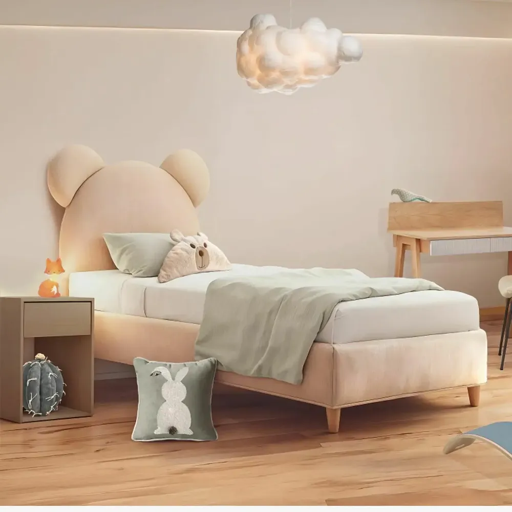 Chambres d'enfants - Teddy Bear Upholstered Bed - BLUE BEAR