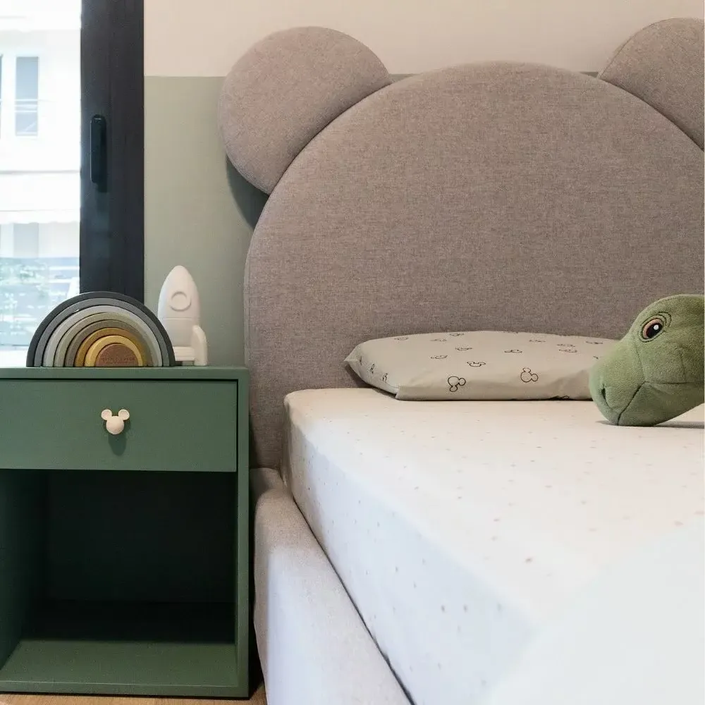 Chambres d'enfants - Teddy Bear Upholstered Bed - BLUE BEAR