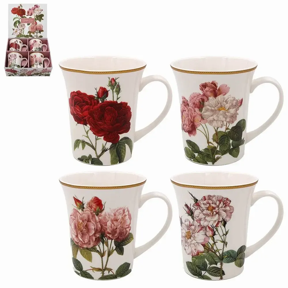 Tasses et mugs - set 4 mugs rose mix - KARENA INTERNATIONAL