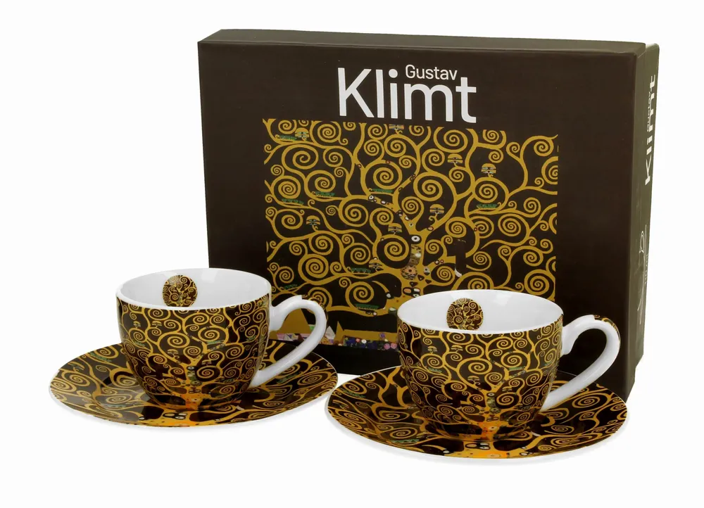 Objets de décoration - Set de 2 tasses espresso Klimt tree of life - KARENA INTERNATIONAL