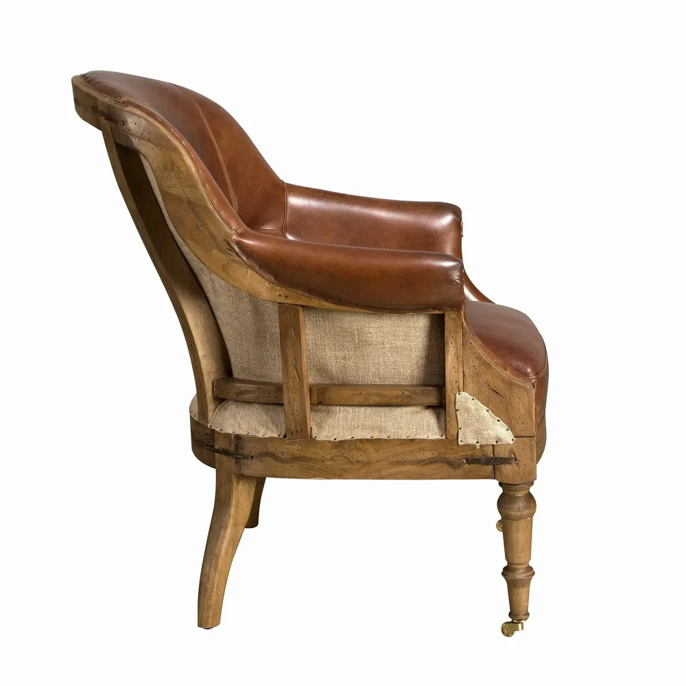 Armchairs - Cognac brown leather armchair - ANGEL CERDÁ