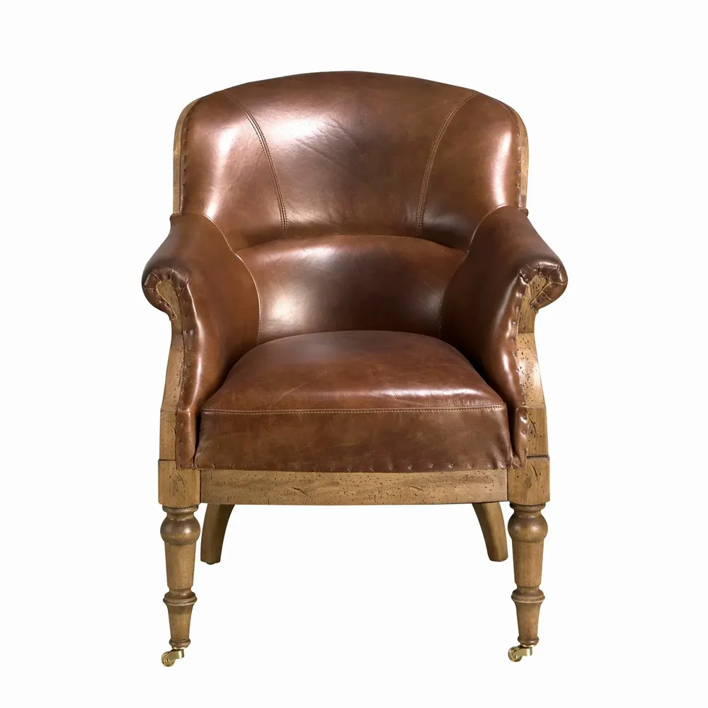 Armchairs - Cognac brown leather armchair - ANGEL CERDÁ