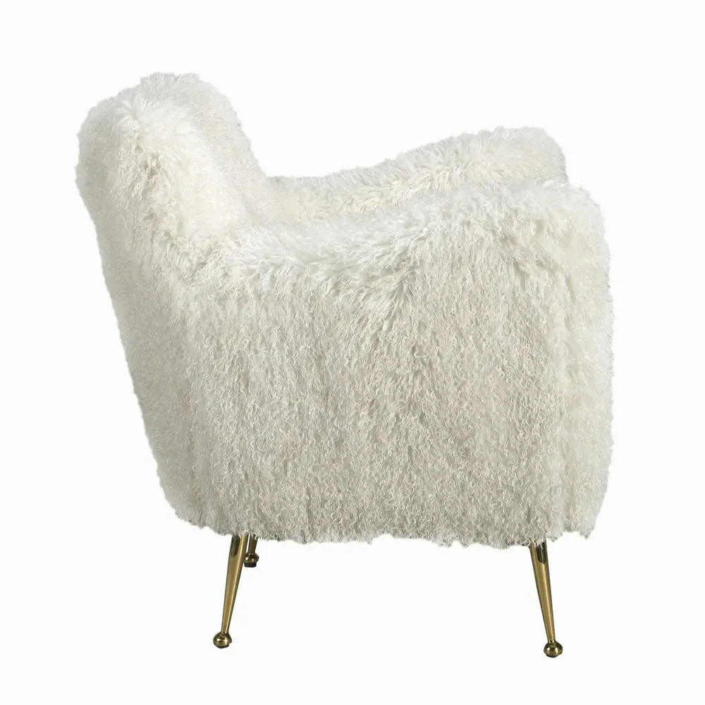 Fauteuils - Fauteuil en tissu blanc à poils longs - ANGEL CERDÁ