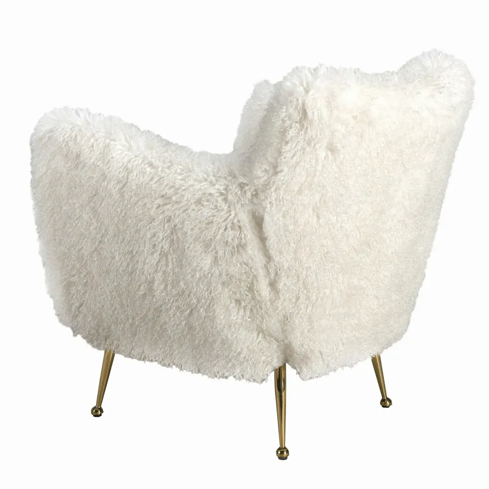 Fauteuils - Fauteuil en tissu blanc à poils longs - ANGEL CERDÁ