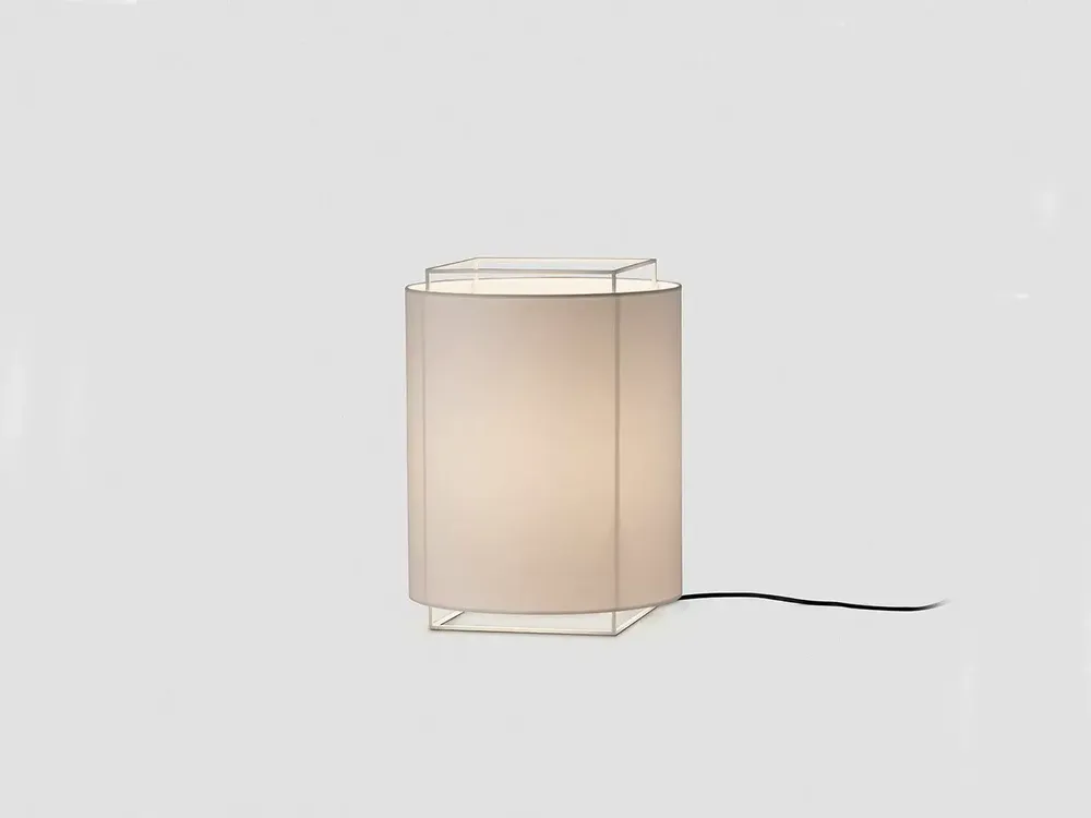 Lampes de table - LEWIT lampe à poser en version longue avec abat-jour en cotonet - LUXCAMBRA