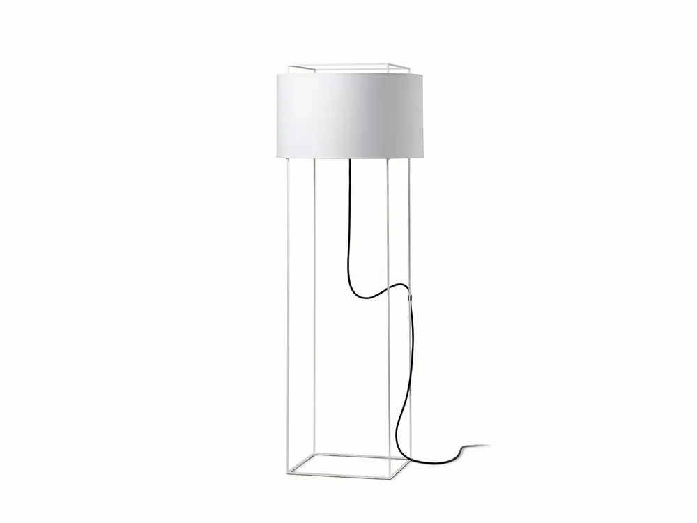 Floor lamps - LEWIT 120cm floor lamp with cotonet shade - LUXCAMBRA