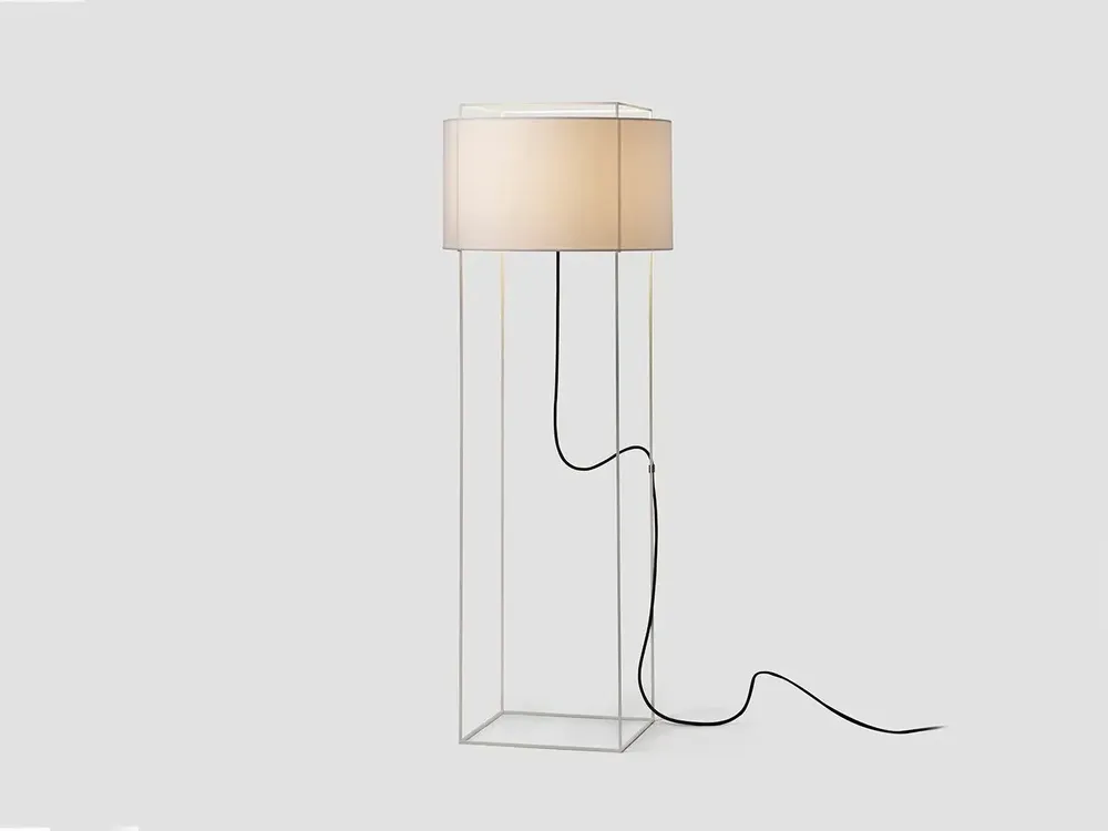 Floor lamps - LEWIT 120cm floor lamp with cotonet shade - LUXCAMBRA