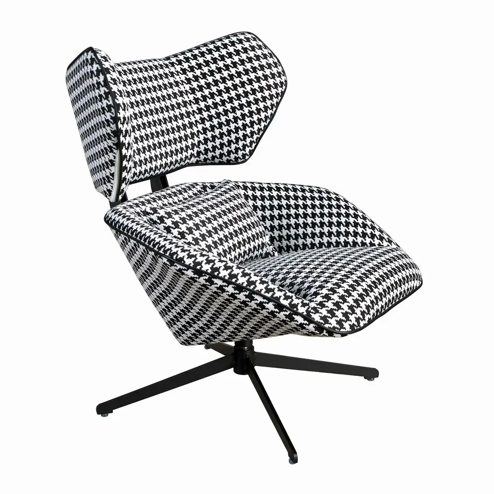 Armchairs - Fauteuil pivotant en tissu noir et blanc - ANGEL CERDÁ