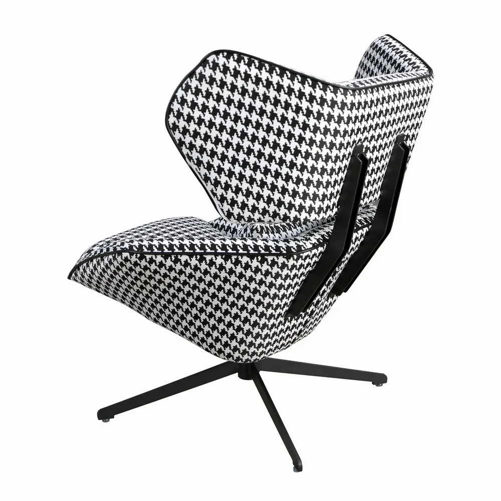 Armchairs - Fauteuil pivotant en tissu noir et blanc - ANGEL CERDÁ