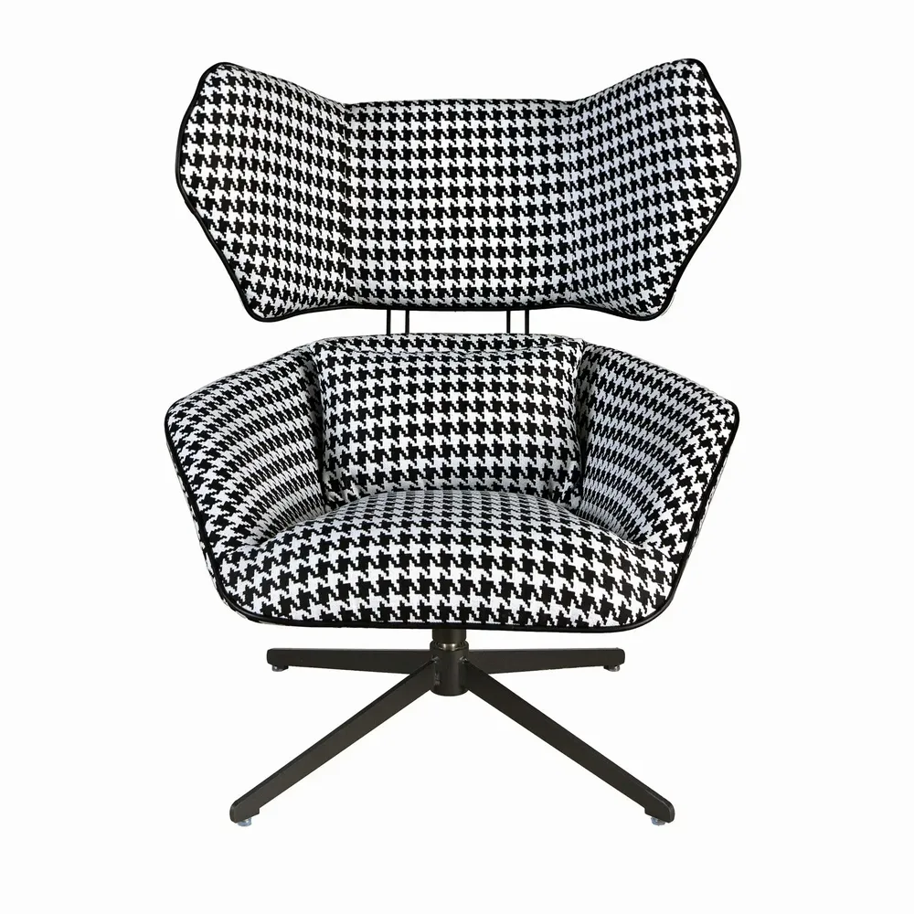 Armchairs - Fauteuil pivotant en tissu noir et blanc - ANGEL CERDÁ
