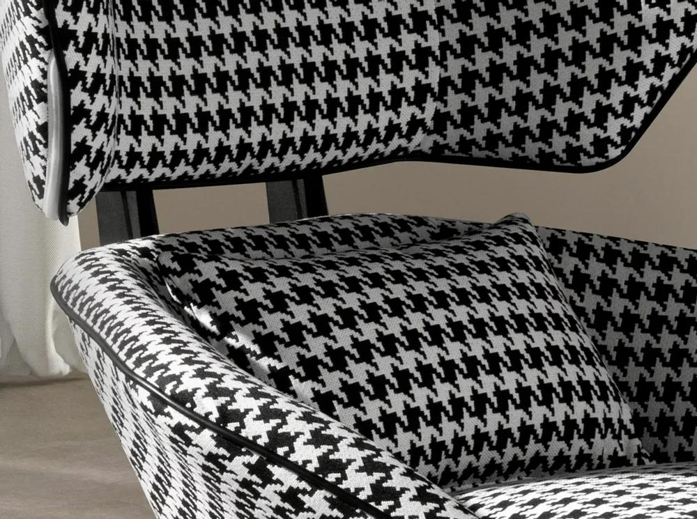 Armchairs - Fauteuil pivotant en tissu noir et blanc - ANGEL CERDÁ