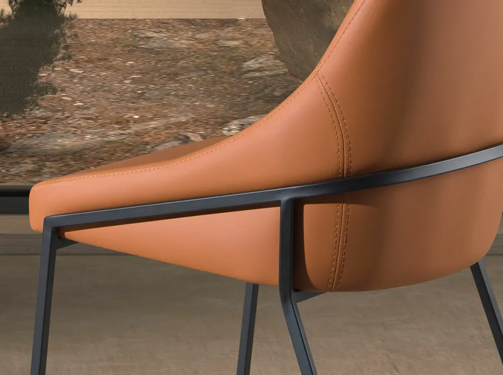 Chairs - Orange leatherette chair - ANGEL CERDÁ