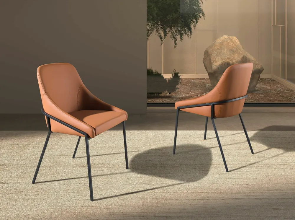 Chairs - Orange leatherette chair - ANGEL CERDÁ