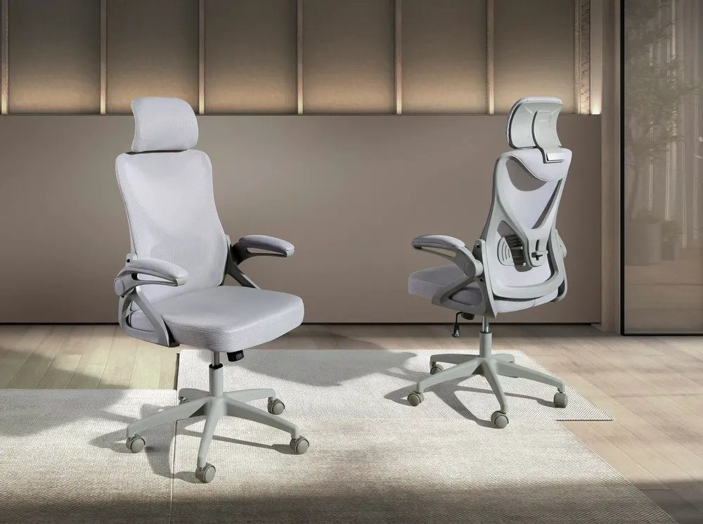 Chaises - Chaise de bureau pivotant tissu gris - ANGEL CERDÁ