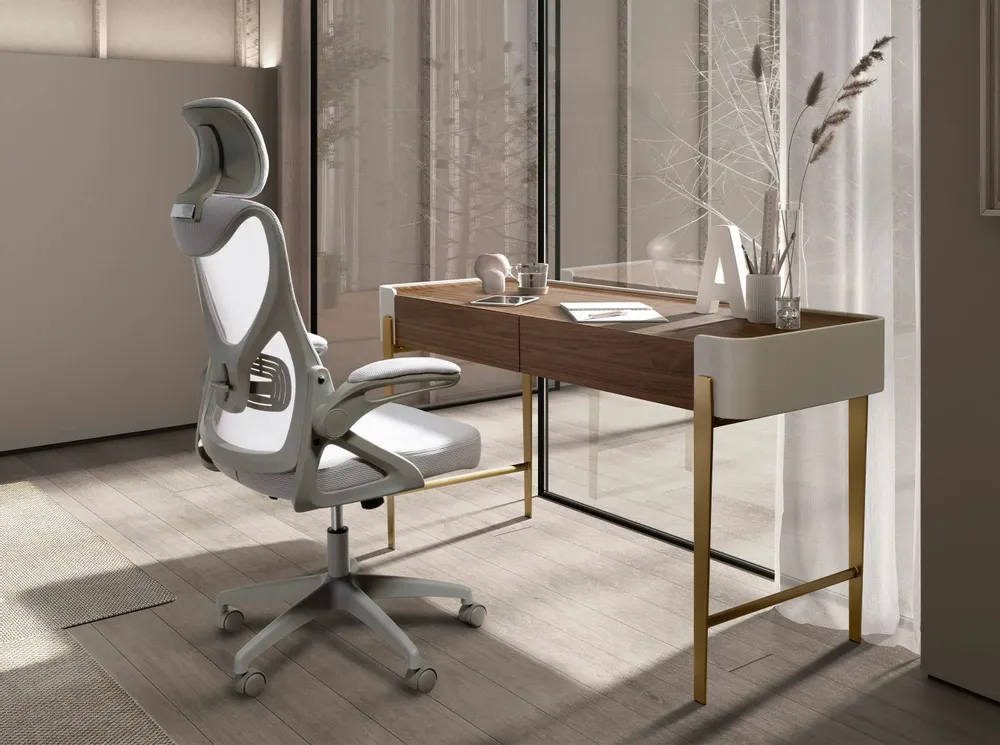 Chaises - Chaise de bureau pivotant tissu gris - ANGEL CERDÁ