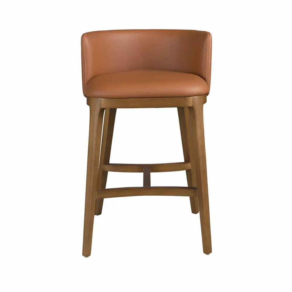 Stools - Brown leatherette stool - ANGEL CERDÁ