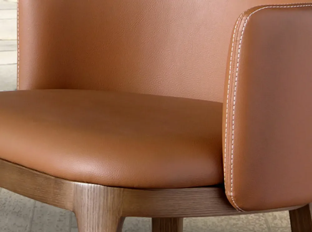 Stools - Brown leatherette stool - ANGEL CERDÁ