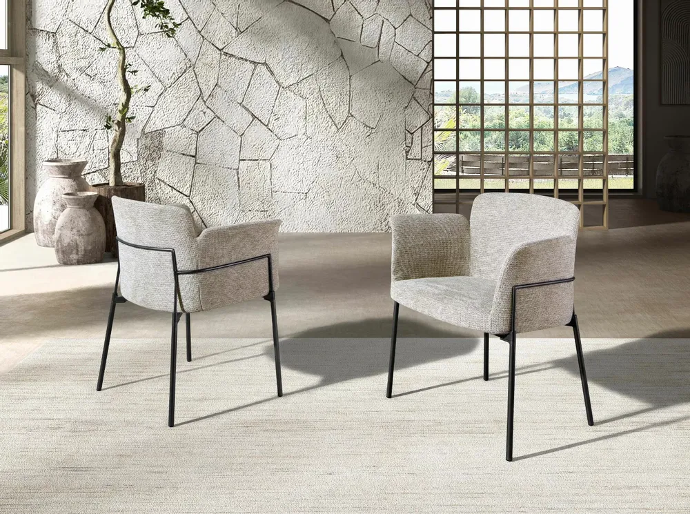 Chaises - Chaise en tissu gris - ANGEL CERDÁ