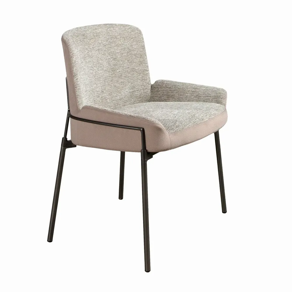 Chairs - Grey fabric and brown velvet chair - ANGEL CERDÁ
