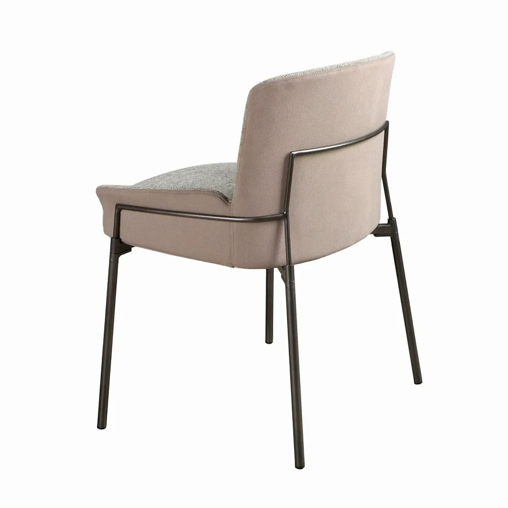 Chairs - Grey fabric and brown velvet chair - ANGEL CERDÁ