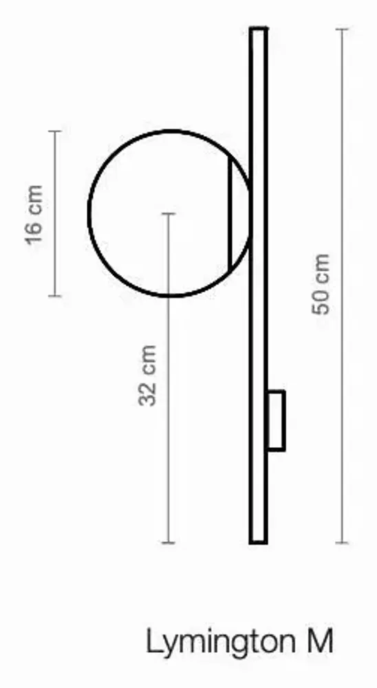 Wall lamps - LYMINGTON wall lamp with opalised globe and black/gold structure - LUXCAMBRA