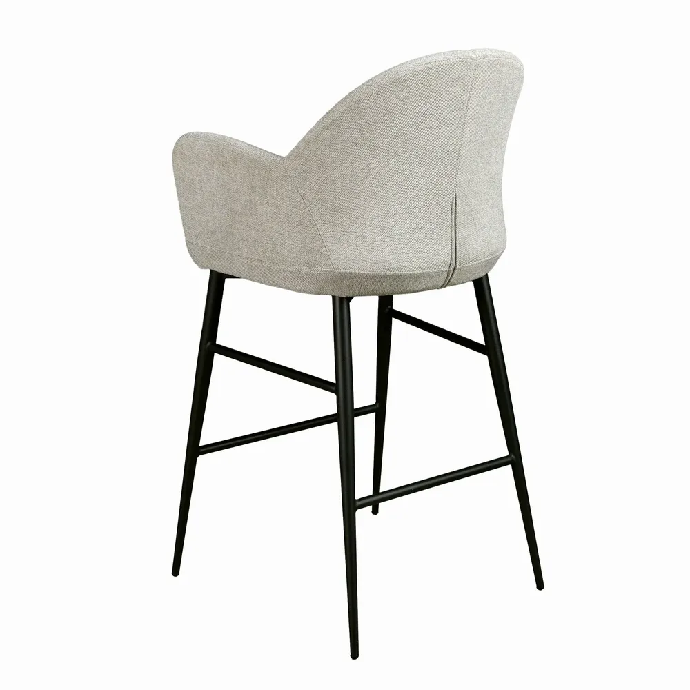 Stools - Light grey fabric stool - ANGEL CERDÁ