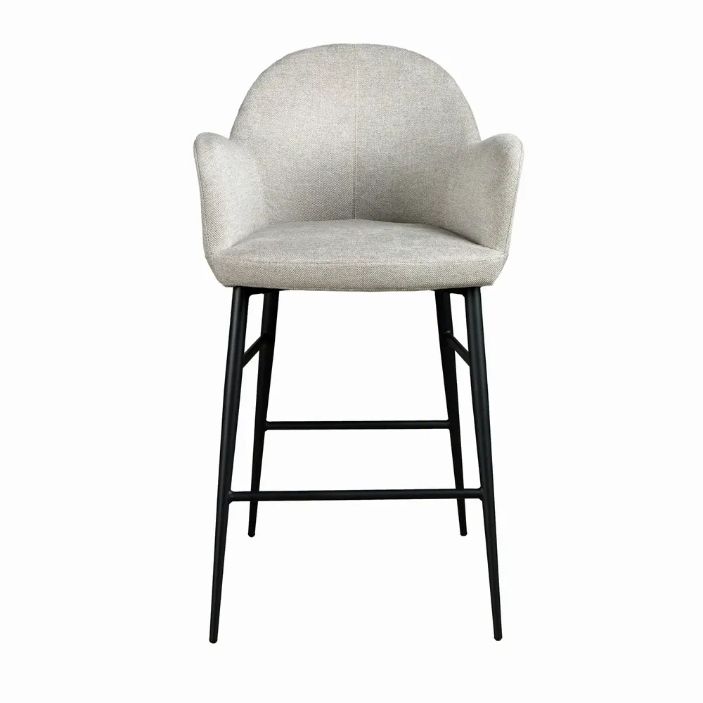 Stools - Light grey fabric stool - ANGEL CERDÁ