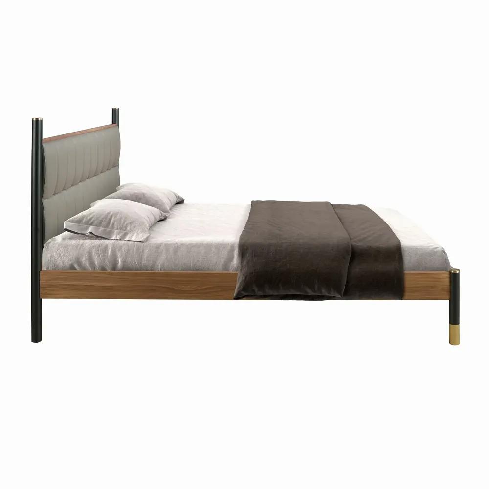 Beds - Dark grey leatherette bed - ANGEL CERDÁ