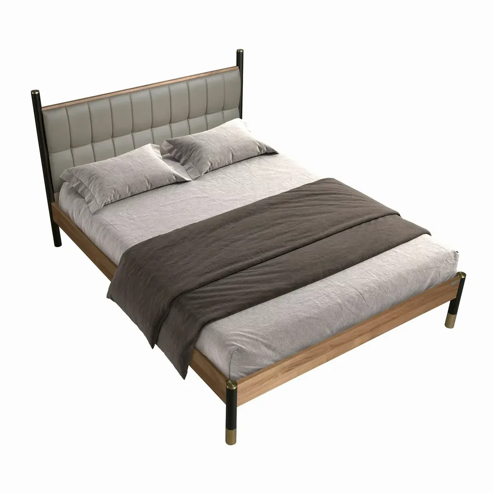 Beds - Dark grey leatherette bed - ANGEL CERDÁ