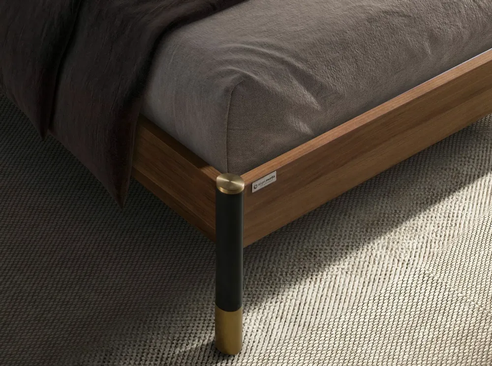 Beds - Dark grey leatherette bed - ANGEL CERDÁ