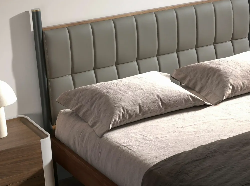 Beds - Dark grey leatherette bed - ANGEL CERDÁ